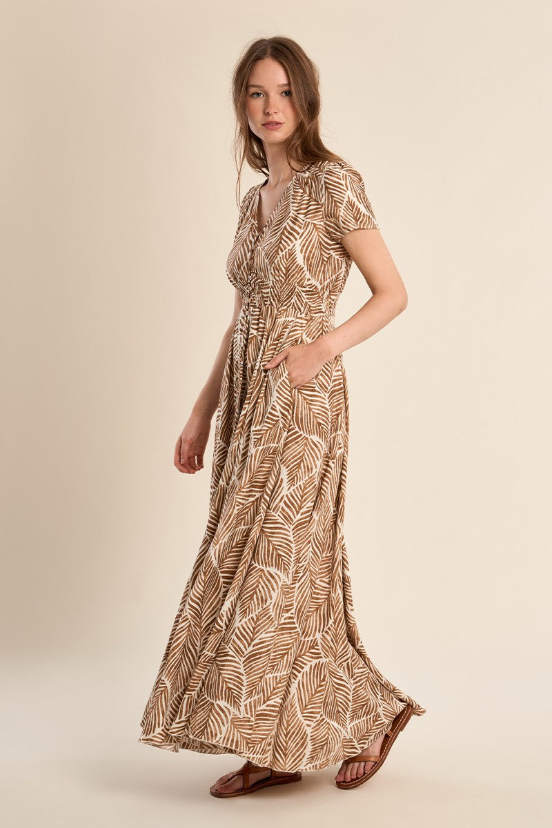 montecito cream print maxi dress Navy Blue Dress - Print Dress - Maxi Dress - Kimono Sleeve Dress