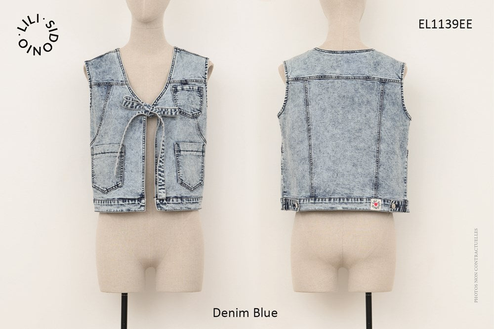 YOUNG LADIES WOVEN SLEEVELESS JACKET