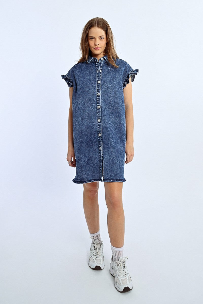 molly bracken denim dress DENIM SHIRT DRESS