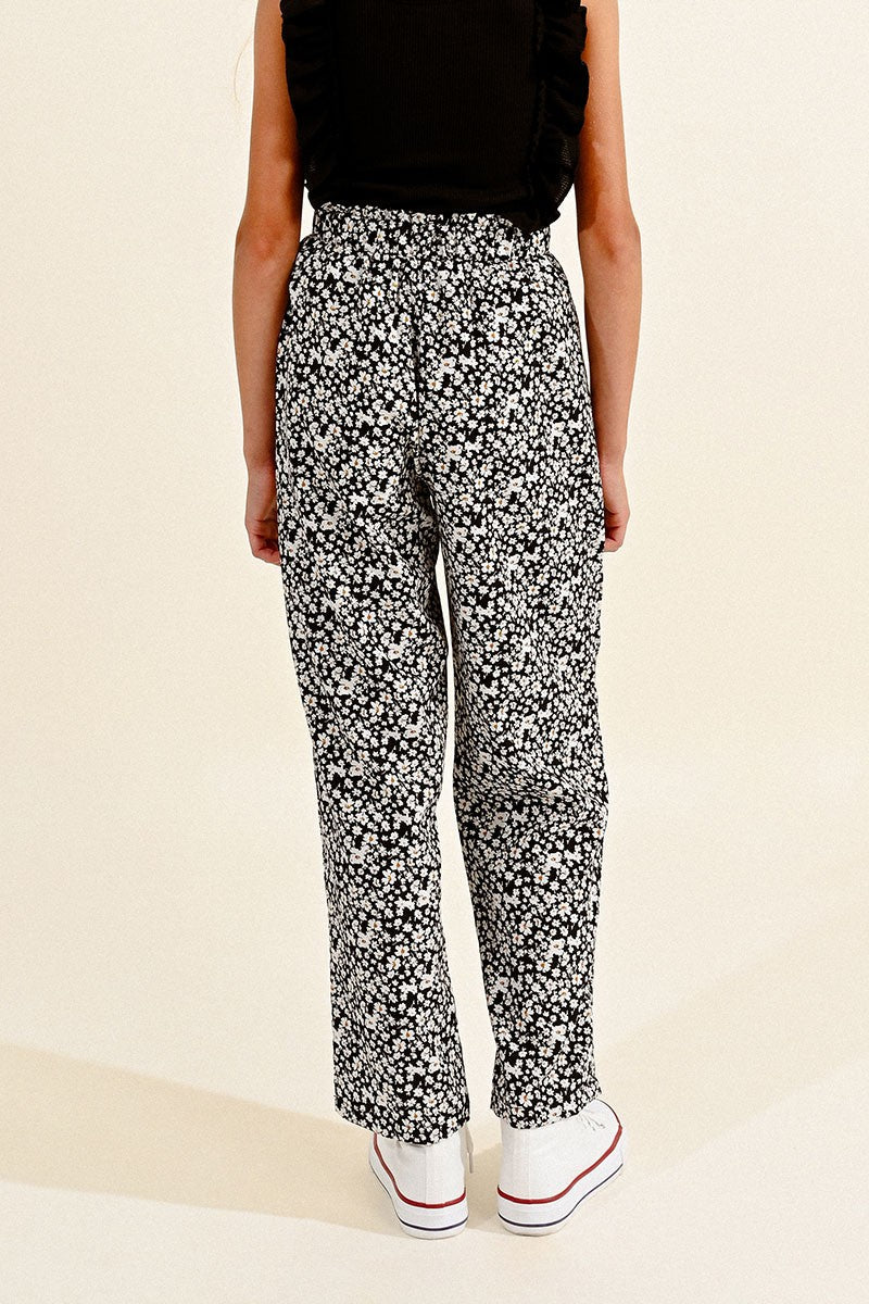 REGULAR FLORAL PANTS - BLACK MIMI - Molly Bracken E-Shop