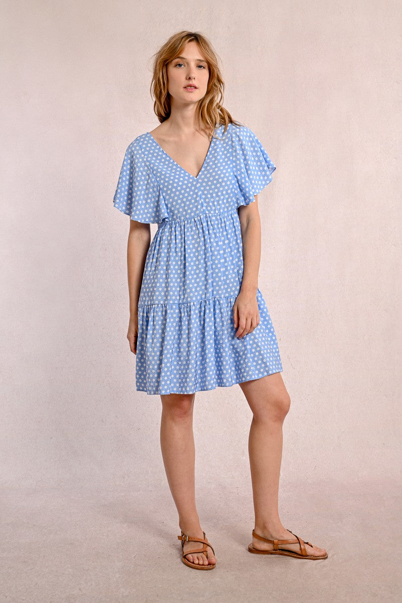 SHORT, FLARED POLKA DOT DRESS SHORT, FLARED POLKA DOT DRESS