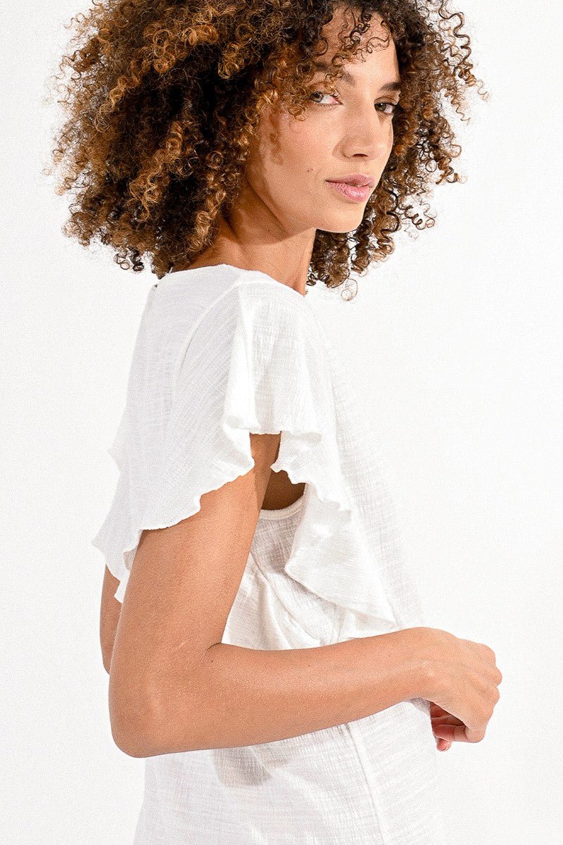 V-NECK SOFT TEE - WHITE - Molly Bracken E-Shop