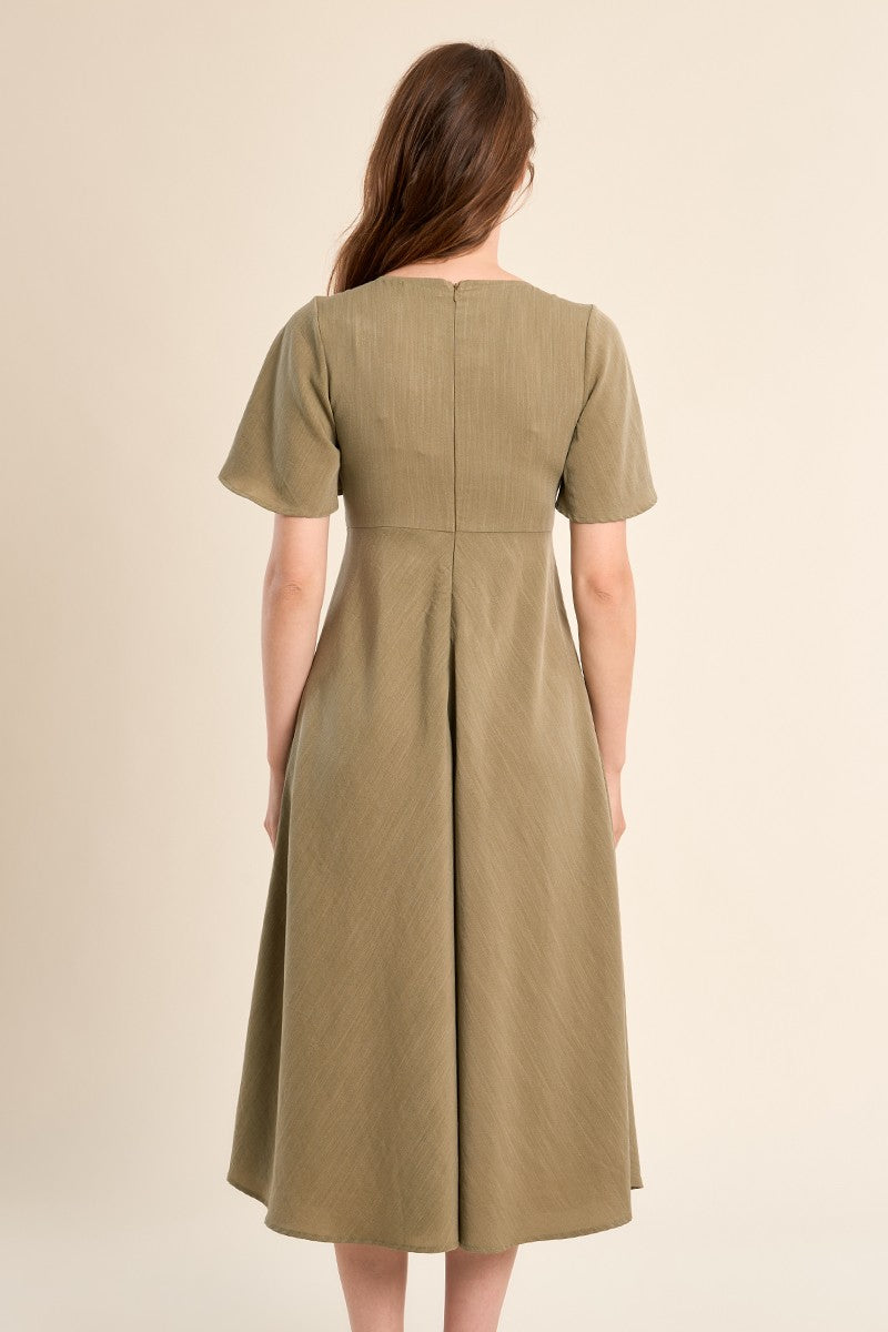 plain black long dress with sleeves Black Linen Maxi Dress with Long Sleeves and Button Front – Xiaolizi main image 0