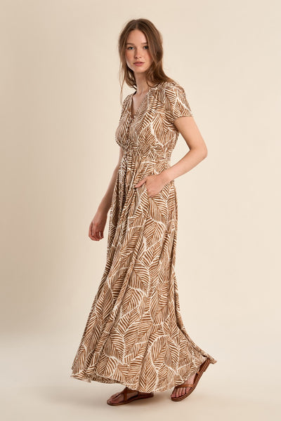 carmichael maxi dress Hutch Carmichael Metallic Floral Long Dress