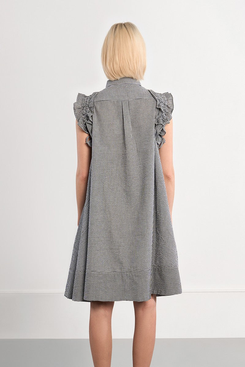 grey gingham dress Jonas Gingham Midi Dress in Black main image 0