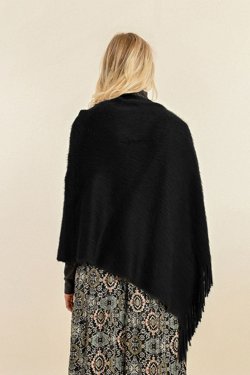SOFT FRINGED PONCHO
