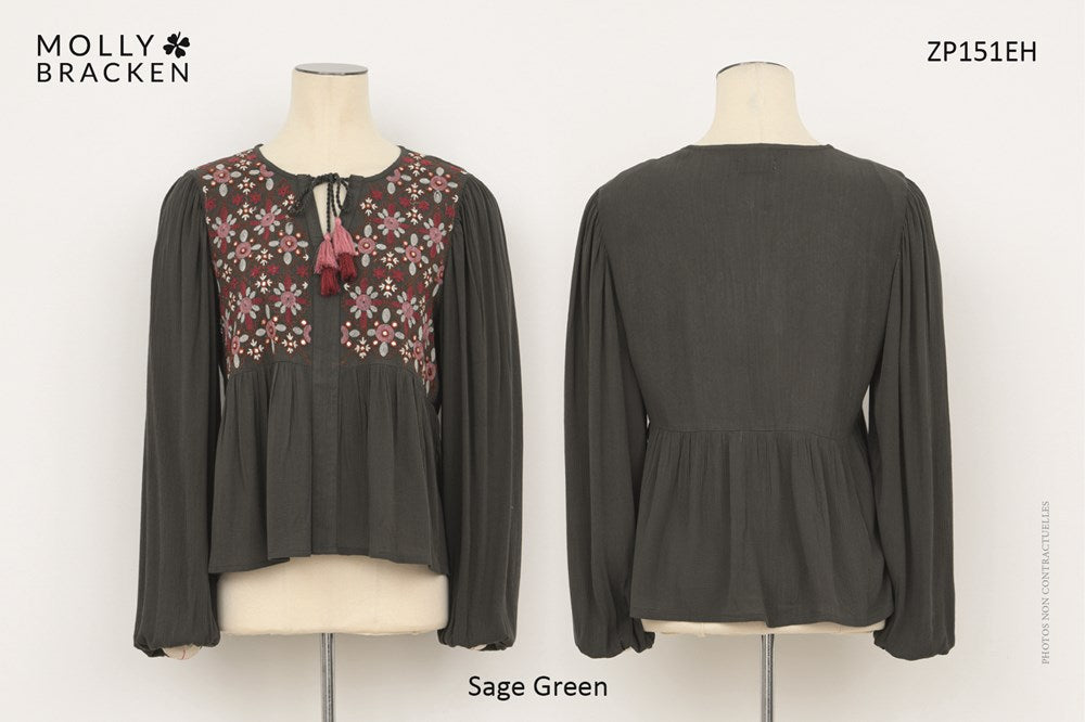 LADIES WOVEN BLOUSE