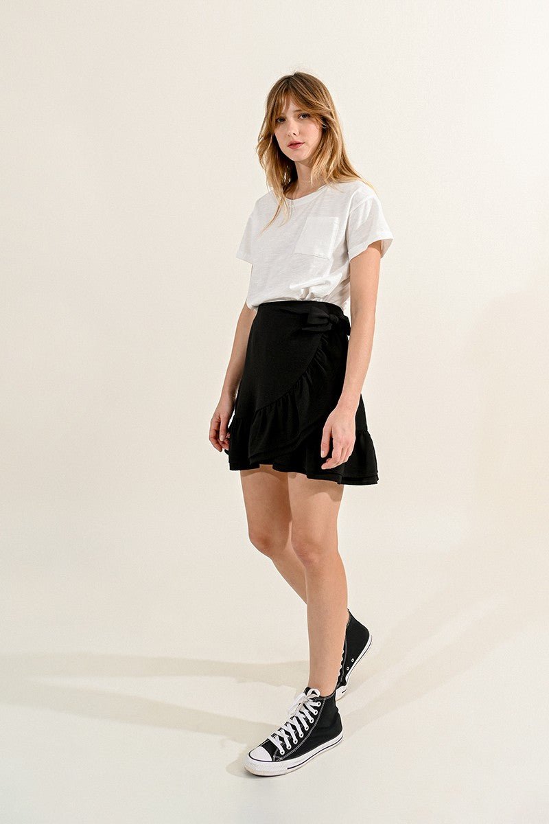 ASYMMETRICAL MINI SKIRT - BLACK / XS Skirts