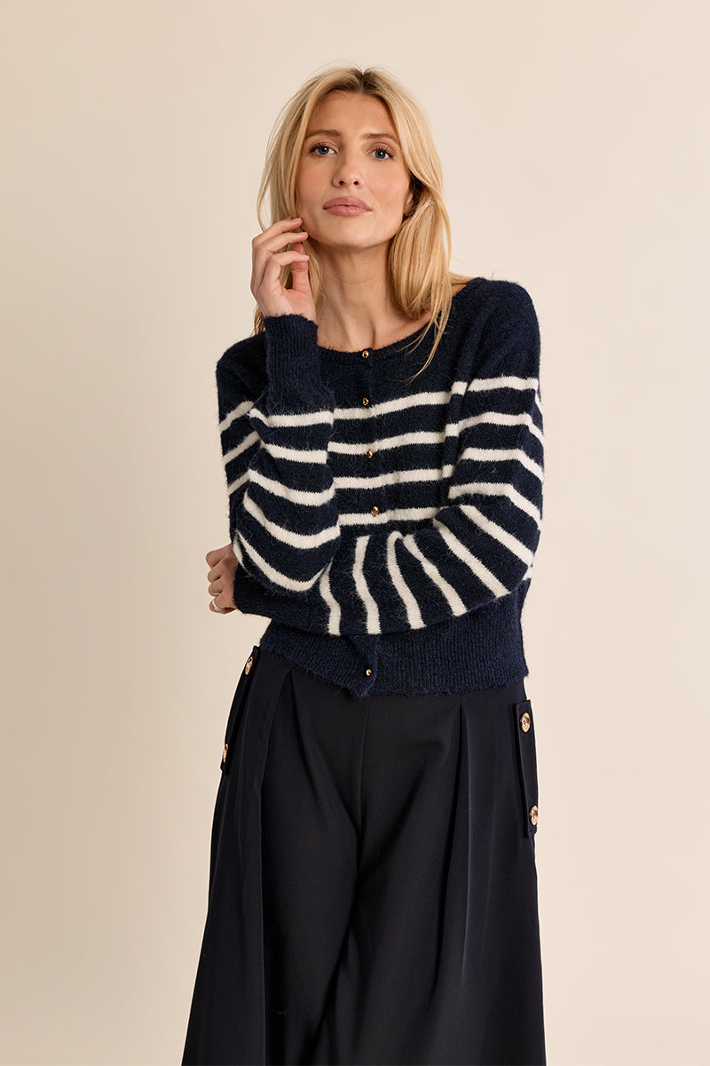 NAVY BLUE/OFF WHITE