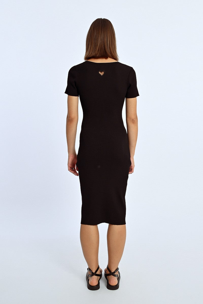FITTED DRESS, OPEN HEART AT THE BACK FITTED DRESS, OPEN HEART AT THE BACK