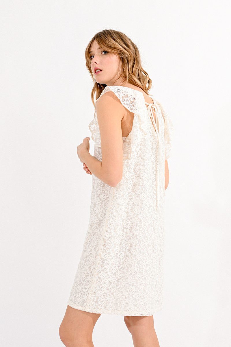 FRILLY LACE MINI DRESS