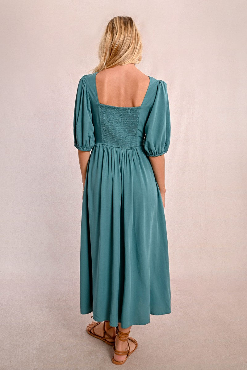 MID-LENGTH DRESS, SLIT MID-LENGTH DRESS, SLIT