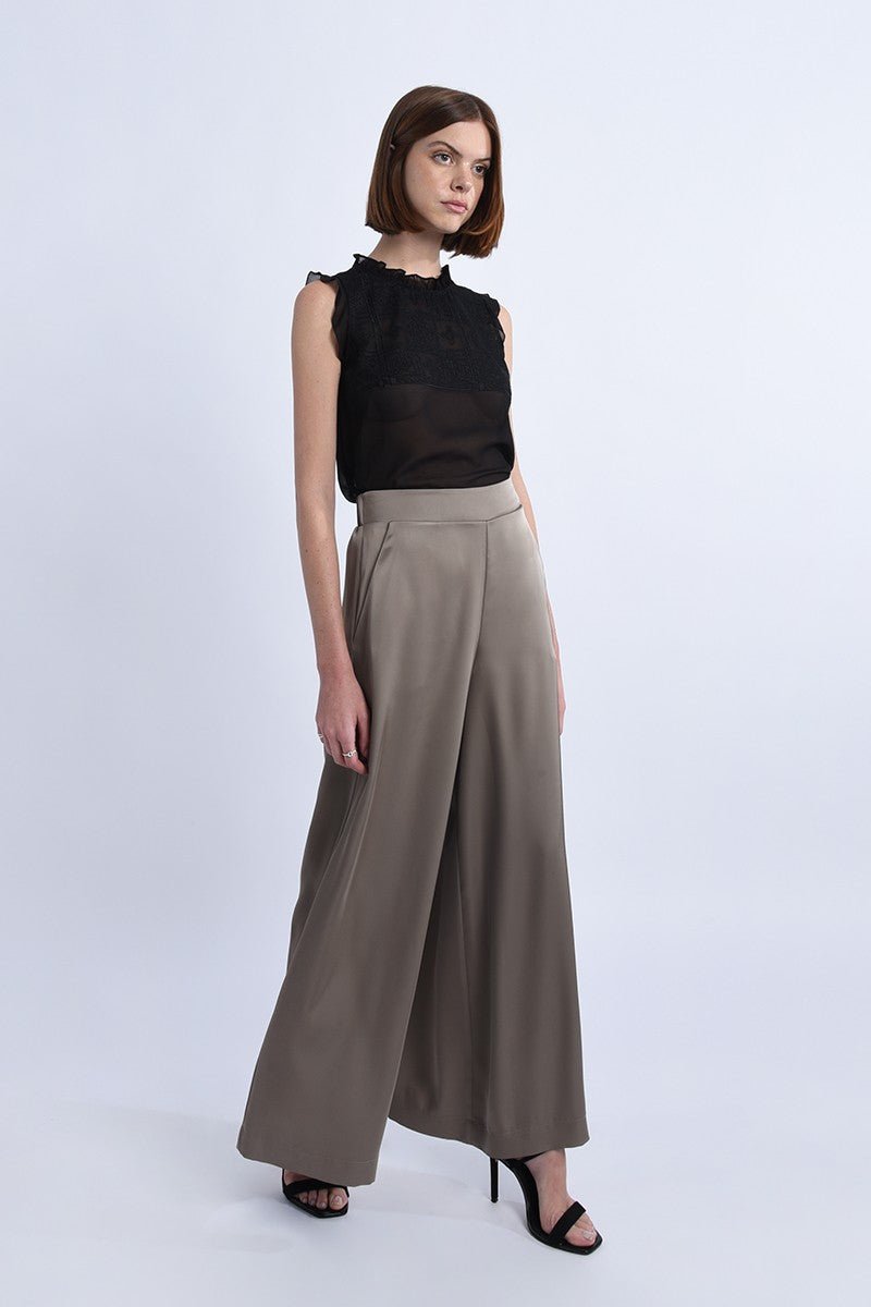 PALAZZO PANTS - KHAKI - Molly Bracken E-Shop