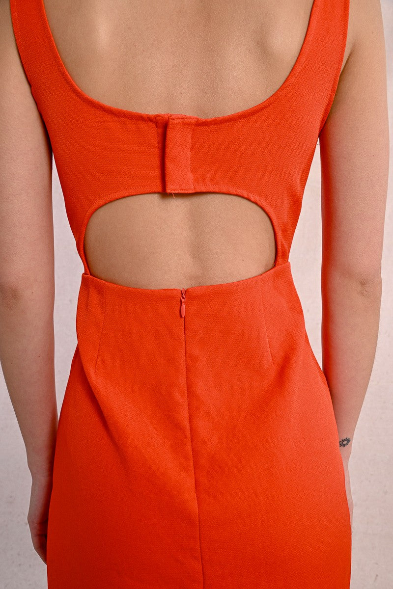 Coral Back Cut Out Dress L Coral Back Cut Out Dress L