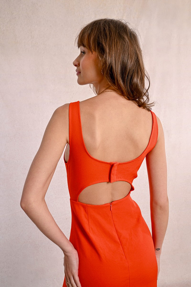 Coral Back Cut Out Dress L Coral Back Cut Out Dress L
