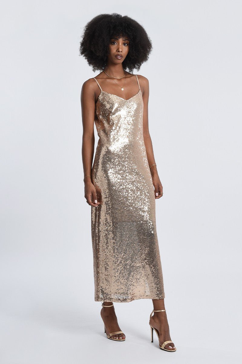 SEQUINED LONG DRESS