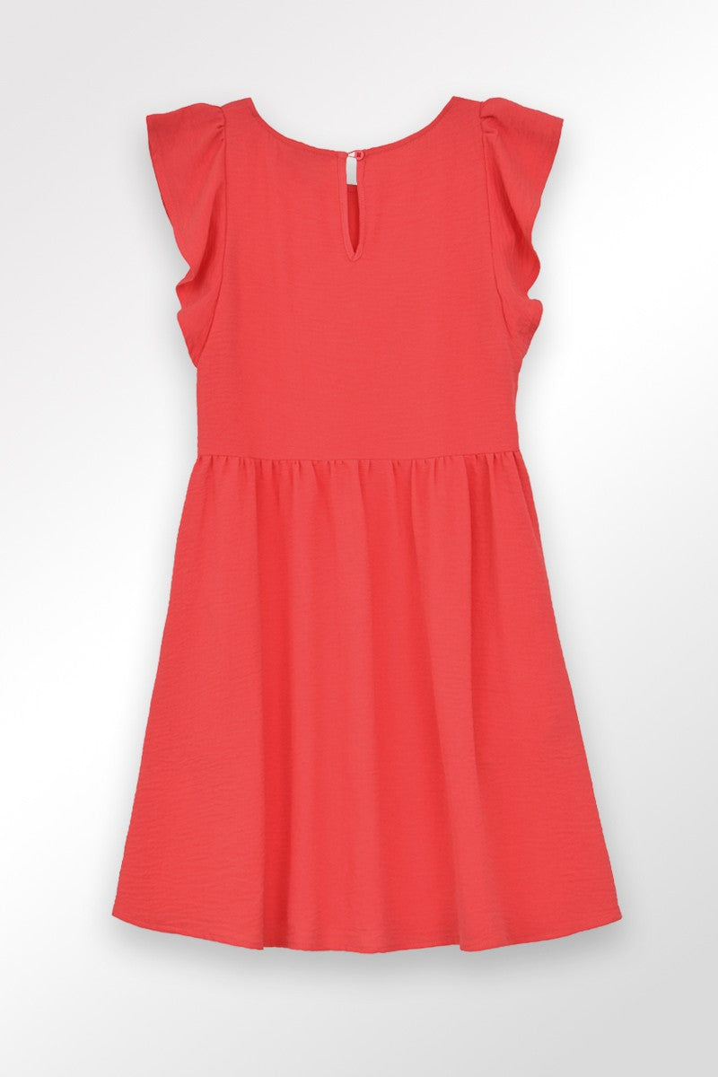 coral skater dress Ameya Non-Returnable Final Sale Girl In Mind