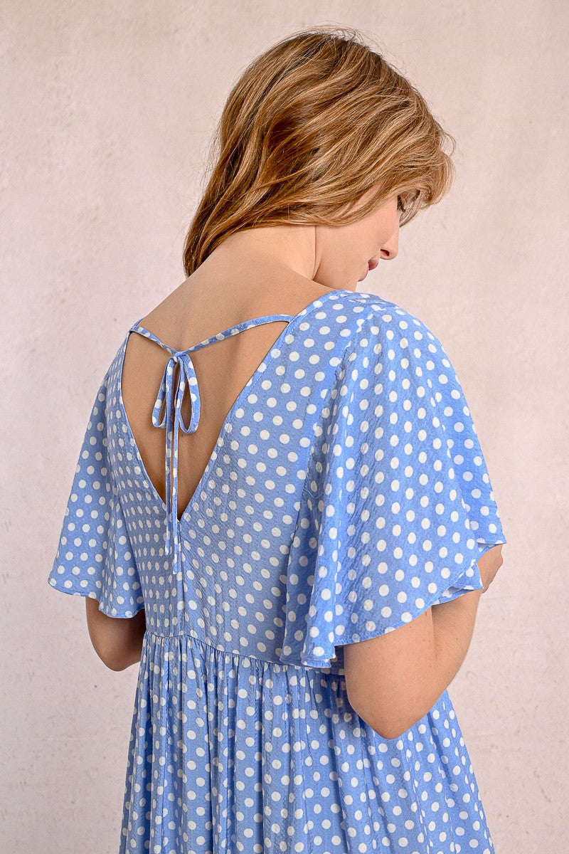 SHORT, FLARED POLKA DOT DRESS SHORT, FLARED POLKA DOT DRESS