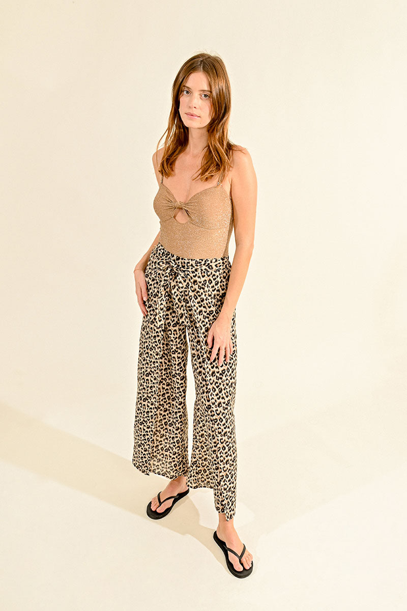 WIDE LEG LEOPARD PANTS