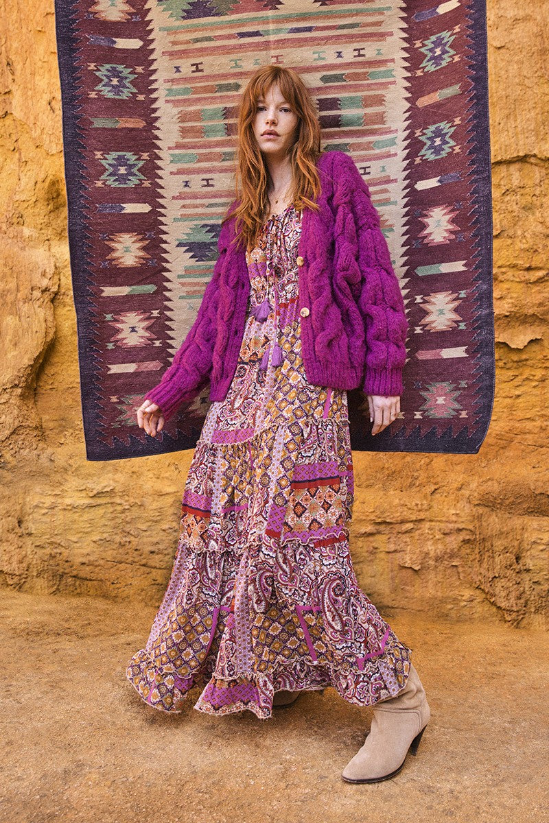Molly Bracken - FIT AND Flare LONG Dress - FUCHSIA LIVIA / M Molly Bracken - FIT AND Flare LONG Dress - FUCHSIA LIVIA / M